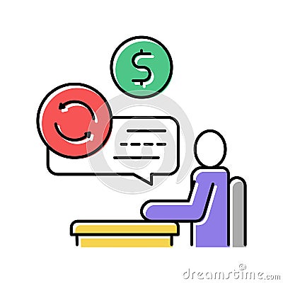 creditor businessman color icon vector illustration Vector Illustration