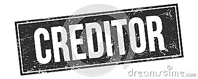 CREDITOR text on black grungy rectangle stamp Stock Photo