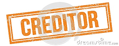 CREDITOR text on orange grungy vintage stamp Stock Photo