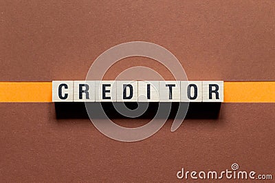 Creditor word concept on cubes Stock Photo