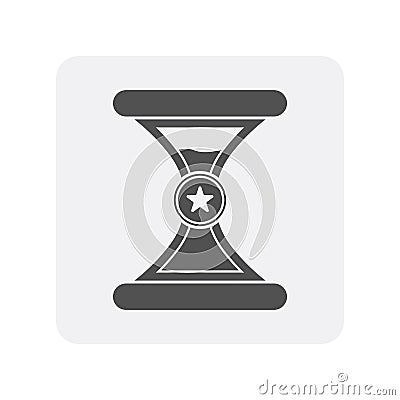 Creditworthiness icon with hourglass sign Cartoon Illustration