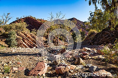 Creek bed in Bunyeroo Gorge in the Flinders Ranges, South Australia Stock Photo