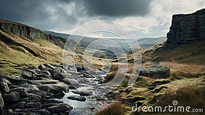Moody Landscapes: Yorkshire Plateau And Dramatic Skies Stock Photo