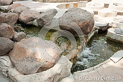 Creek rocks in the garden Stock Photo