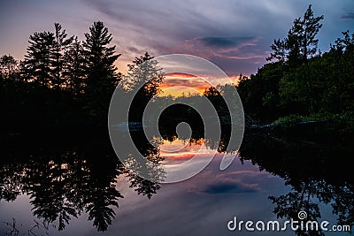 Creek at sunset - Skootamatta River Stock Photo