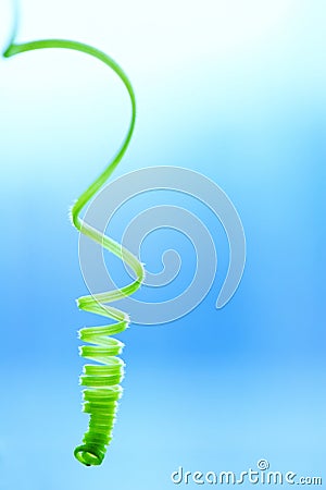 Creeper plant tendril against blue background Stock Photo