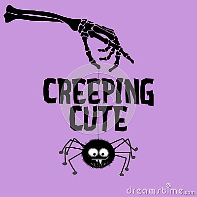 Creeping Cute - Halloween overlays, lettering labels design. Vector Illustration