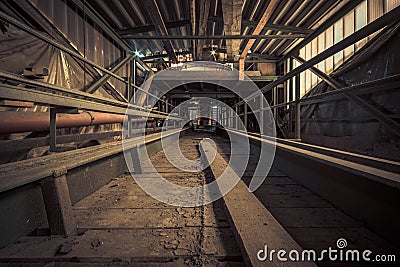 Abandoned industry area with natural decay a lost place a decayed factory hall Editorial Stock Photo