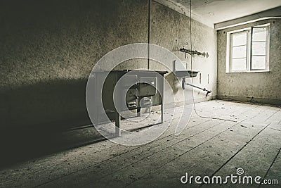 Abandoned stone work building with natural decay a lost place with retro interior decoration Editorial Stock Photo