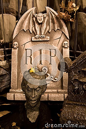 Creepy Cemetery Scene Stock Photo