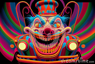 Creepy Clown Car Stock Photo