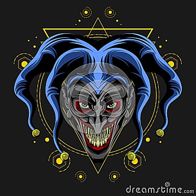 Creepy clown halloween Vector Illustration