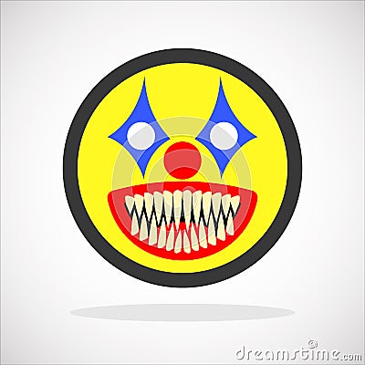 Creepy clown smiley Vector Illustration