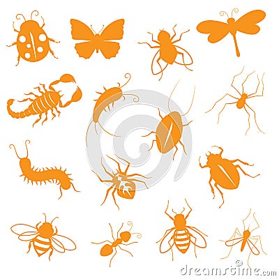 Creepy Crawly Icons Vector Illustration