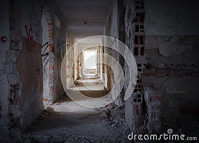 Creepy dark house interior Stock Photo