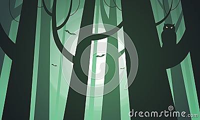 Creepy forest Vector Illustration