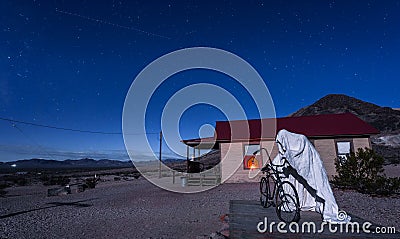 Creepy ghost sculpture installation in Rhyolite, Nevada Editorial Stock Photo