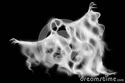 Creepy halloween ghost texture on black Stock Photo