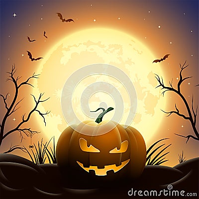 Creepy Halloween midnight illustration Vector Illustration