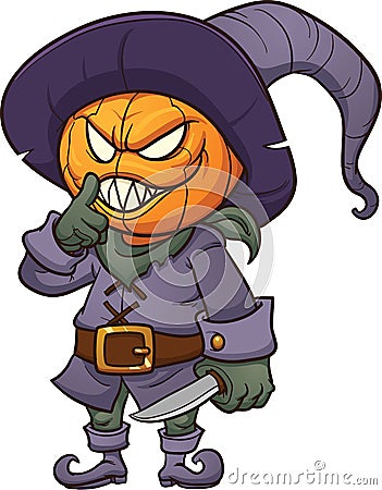 Creepy Halloween monster. Vector Illustration