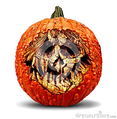 Creepy Halloween Pumpkin Cartoon Illustration