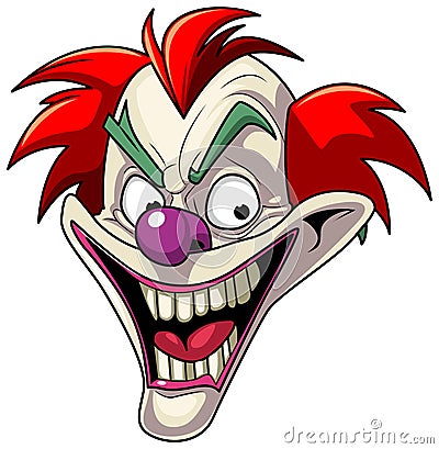 Creepy joker cartoon character Vector Illustration