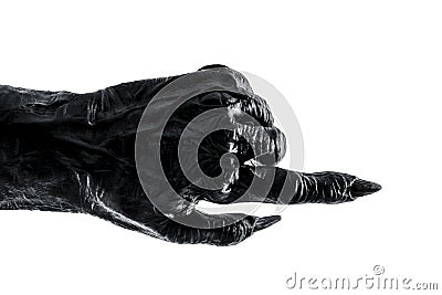 Creepy monster hand isolated on white background Stock Photo