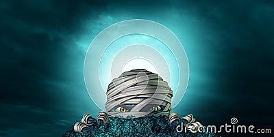 Creepy Mummy Background Cartoon Illustration