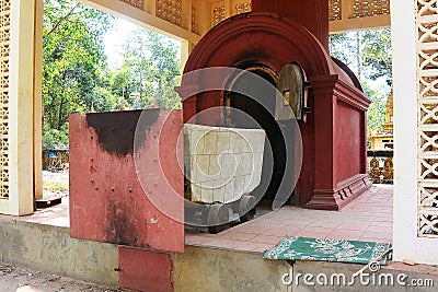 Crematorium with a cart for the dead Stock Photo