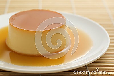 Creme Caramel Stock Photo