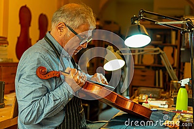 Cremona, Italy May 2021 Master Luthier Robert Gasser Editorial Stock Photo