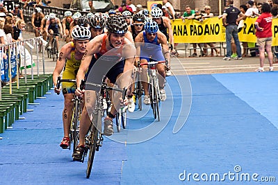 Cremona ITU European Triathlon Sprint Cup Editorial Stock Photo