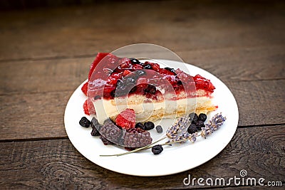 Cremy cake made with forest fruits - various forest berries Stock Photo