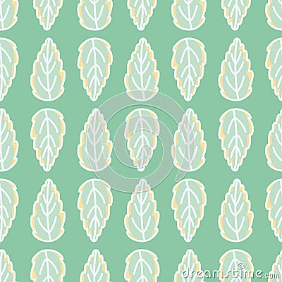 Crenate Leaf Margin Vector Repeat Pattern Vector Illustration