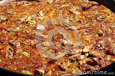 Creole chicken cooking Stock Photo