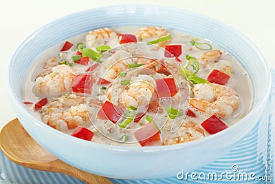 Creole Coconut Prawn Soup Caribbean Food Stock Photo