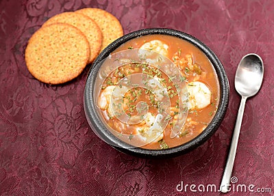 Creole shrimp gumbo Stock Photo