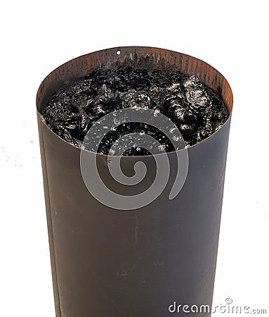 Creosote in Stove Pipe. Stock Photo