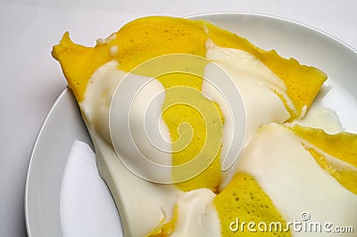 Crepe with cream sauce Stock Photo