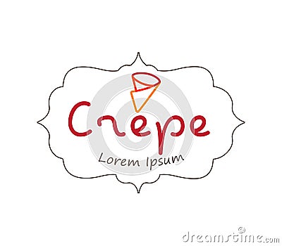 Crepe Logo Design Vector Illustration