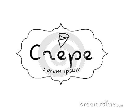 Crepe Logo Design Vector Illustration