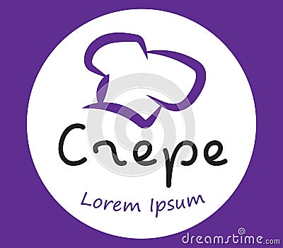 Crepe Logo Design With Chef`s Hat Vector Illustration