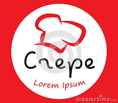 Crepe Logo Design With Chef`s Hat Stock Photo