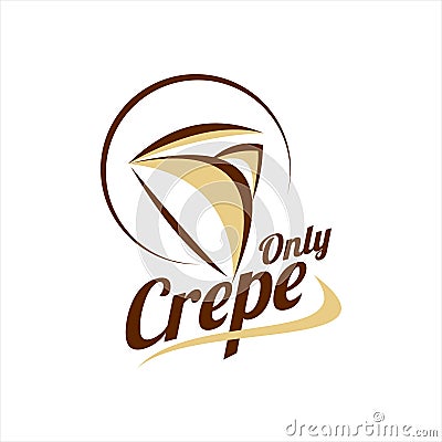 Crepe Logo Design food illustration label template Vector Illustration