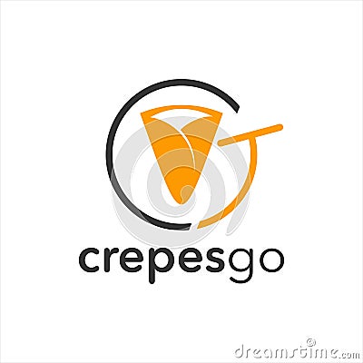 Crepe Logo Design food shop industry illustration Vector Illustration