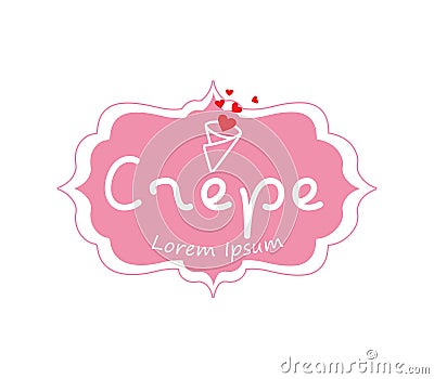 Crepe Logo Design with Love Stock Photo