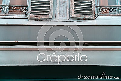 Creperie - a restaurant making pancakes Editorial Stock Photo