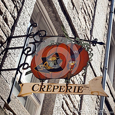 Creperie Sign Stock Photo