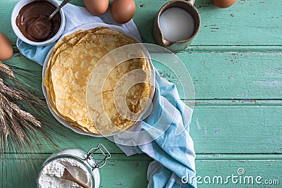 Crepes or French Pancake Stock Photo