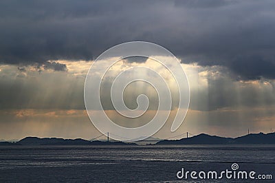 Crepuscular rays Stock Photo